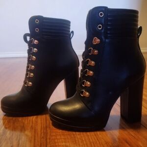 5inch Heels Faux Leather Boots